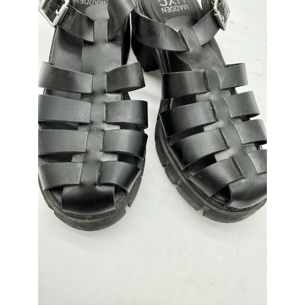 Madden NYC Black Chunky Fisherman Platform Sandals Lug Sole Women's 8.5 - Picture 10 of 10